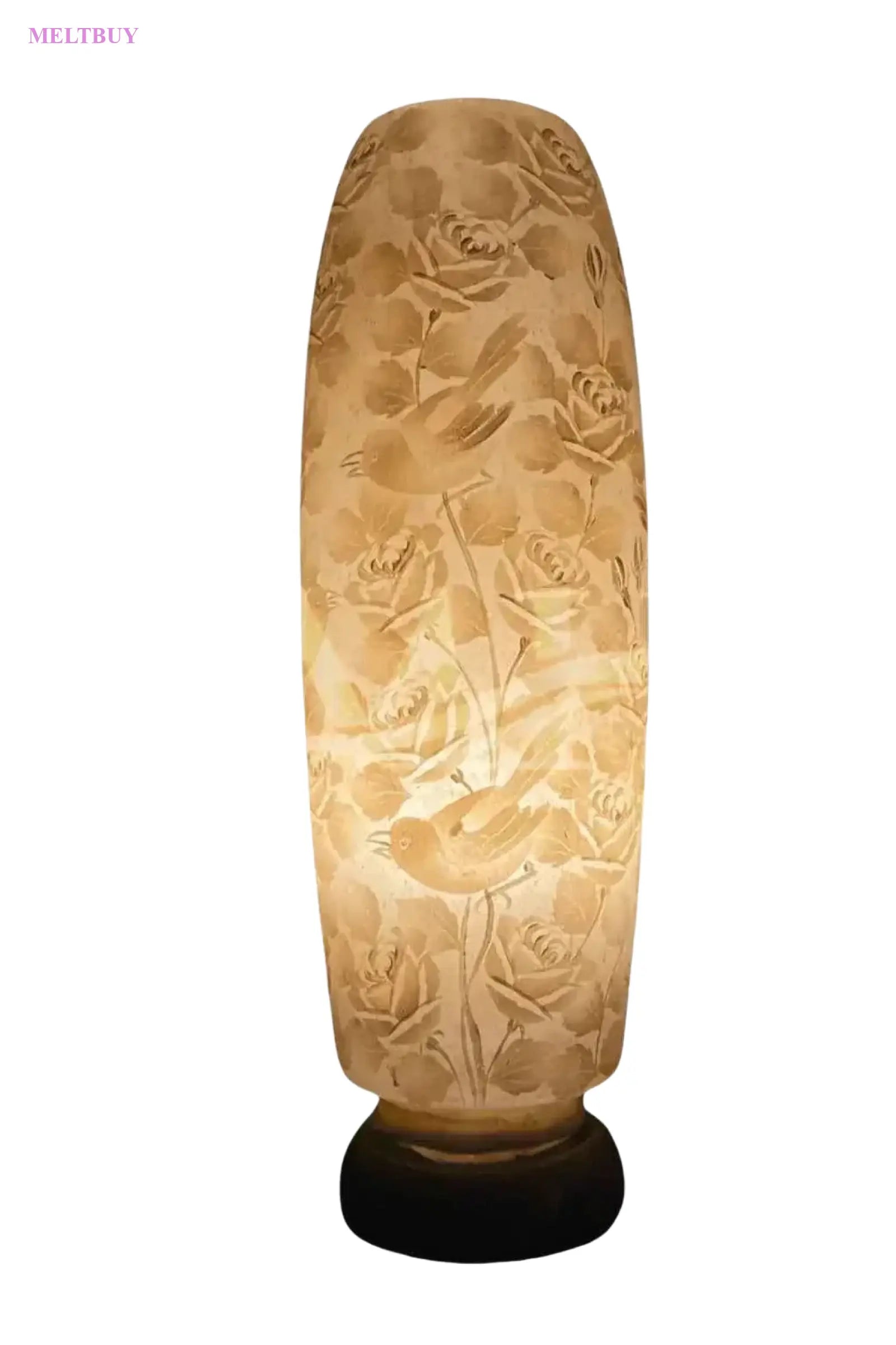 golden-beige-camel-skin-lamp-with-floral-bird-design-bottle-shape-610 | MELTBUY