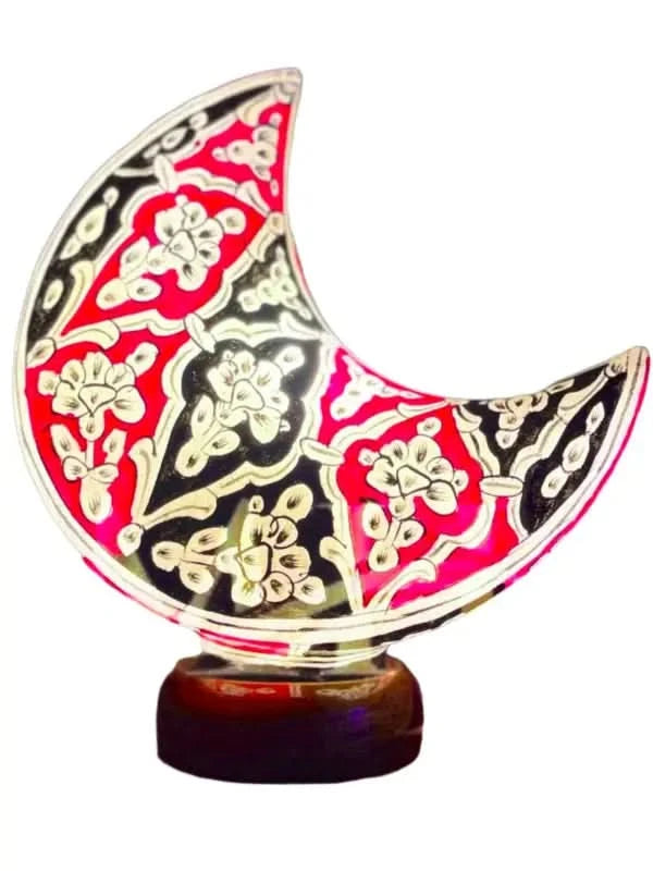 Moon Shape Camel Skin Lamp Black Red Beauty Art - MELTBUY