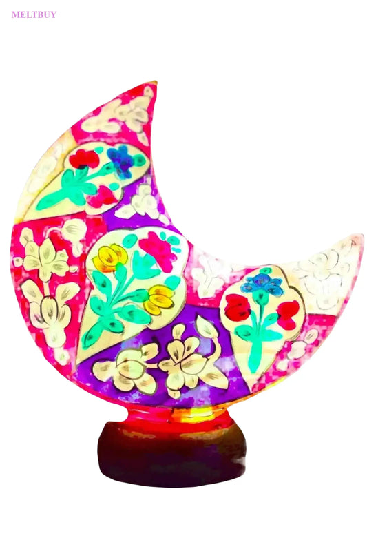 moon-shape-camel-skin-lamp-with-hand-painted-floral-design-for-unique-599 | MELTBUY