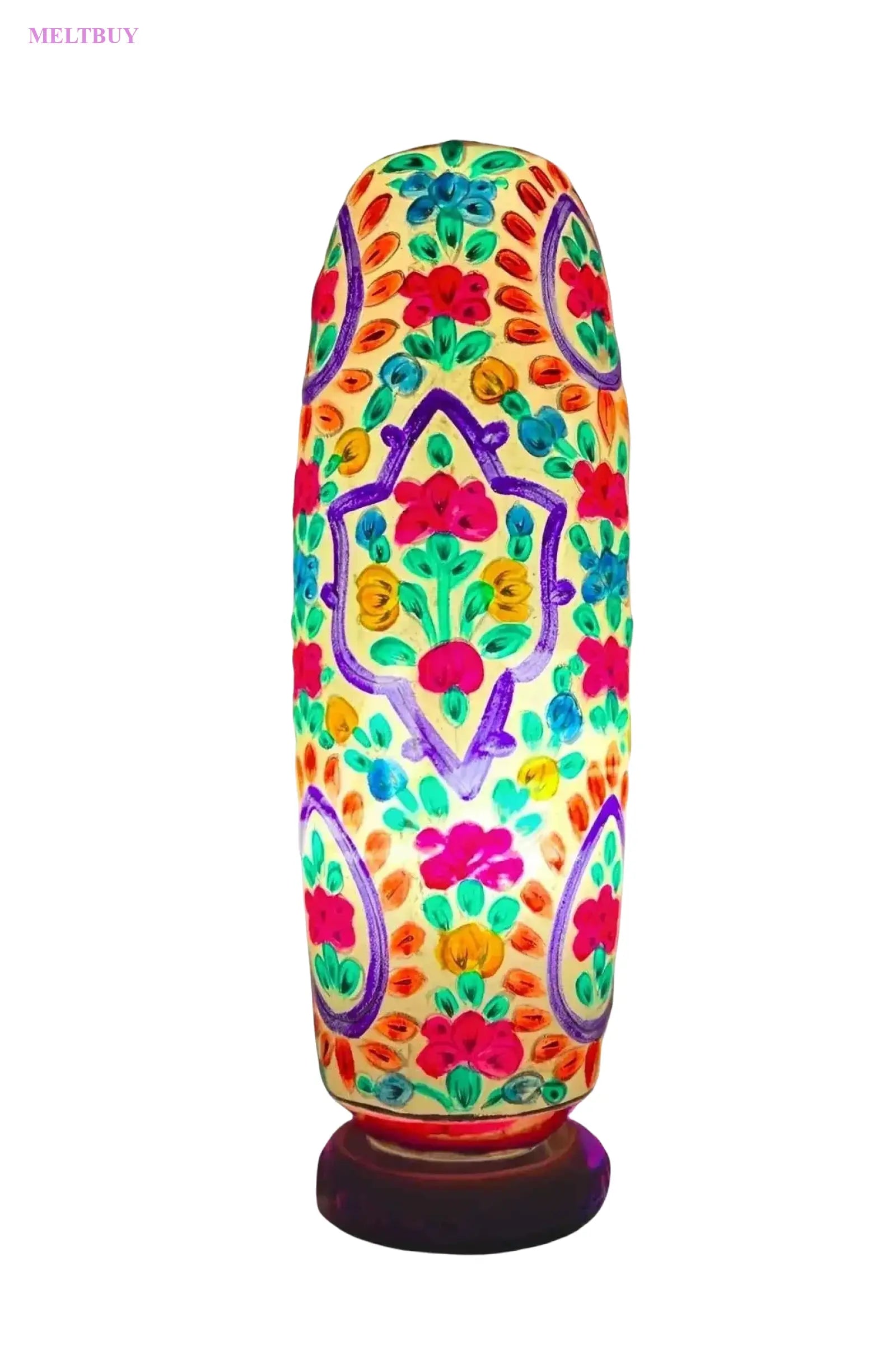 multicolor-camel-skin-lamp-with-hand-painted-floral-patterns-bottle-952 | MELTBUY