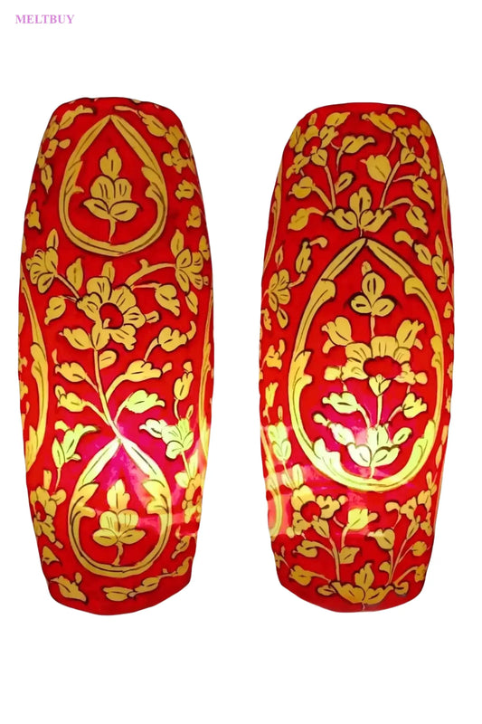 red-ceramic-vase-lamp-with-elegant-gold-floral-design-bottle-shape-792 | MELTBUY
