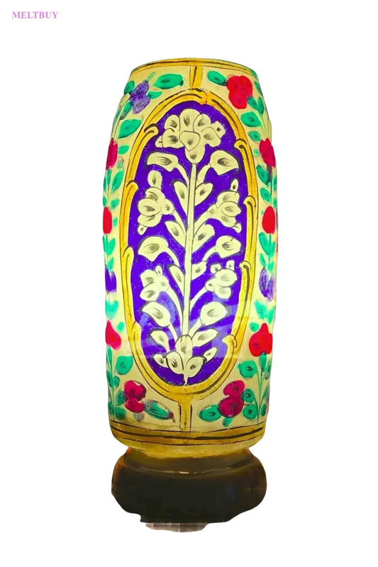 skin-lamp-unique-hand-painted-ceramic-vase-with-purple-floral-design-171 | MELTBUY