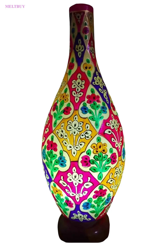 surahi-shape-camel-skin-lamp-beautiful-hand-painted-ceramic-vase-16-352 | MELTBUY