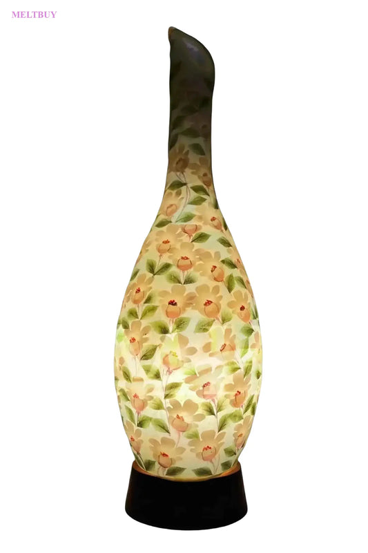 surahi-shape-camel-skin-lamp-with-hand-painted-peach-blossoms-elegant-838 | MELTBUY