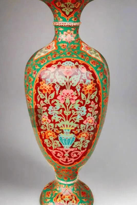 Vase Camel Skin Lamp Green Beautiful Art - MELTBUY