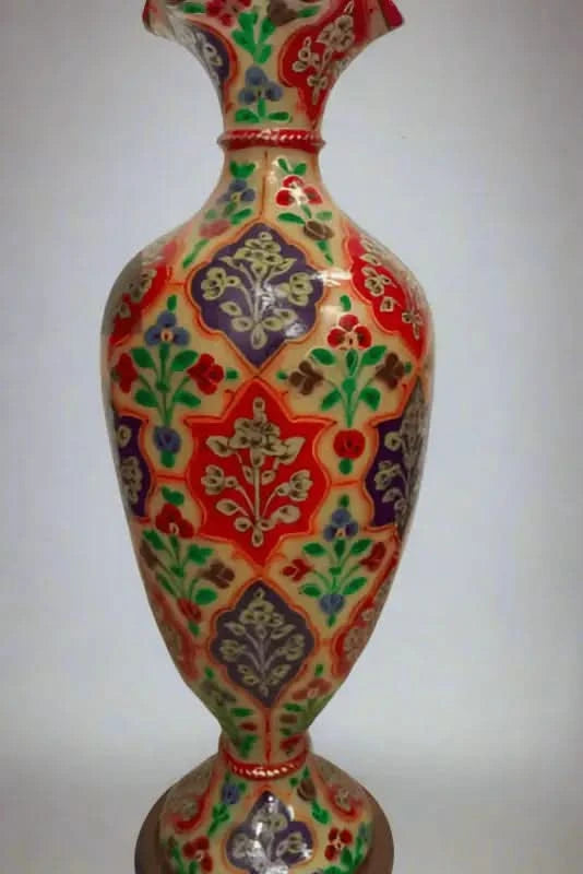 Vase Camel Skin Lamp Red Green Blue Beautiful Art - MELTBUY