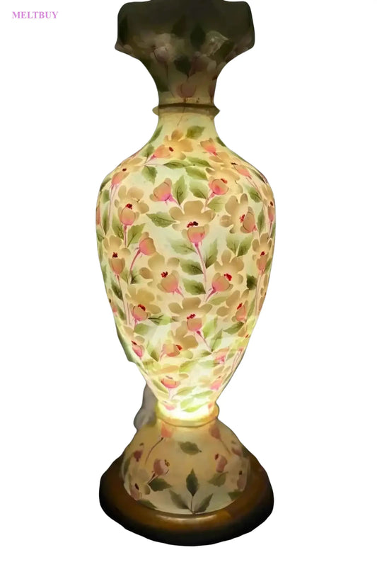 vase-camel-skin-lamp-with-green-flower-art-unique-decorative-455 | MELTBUY