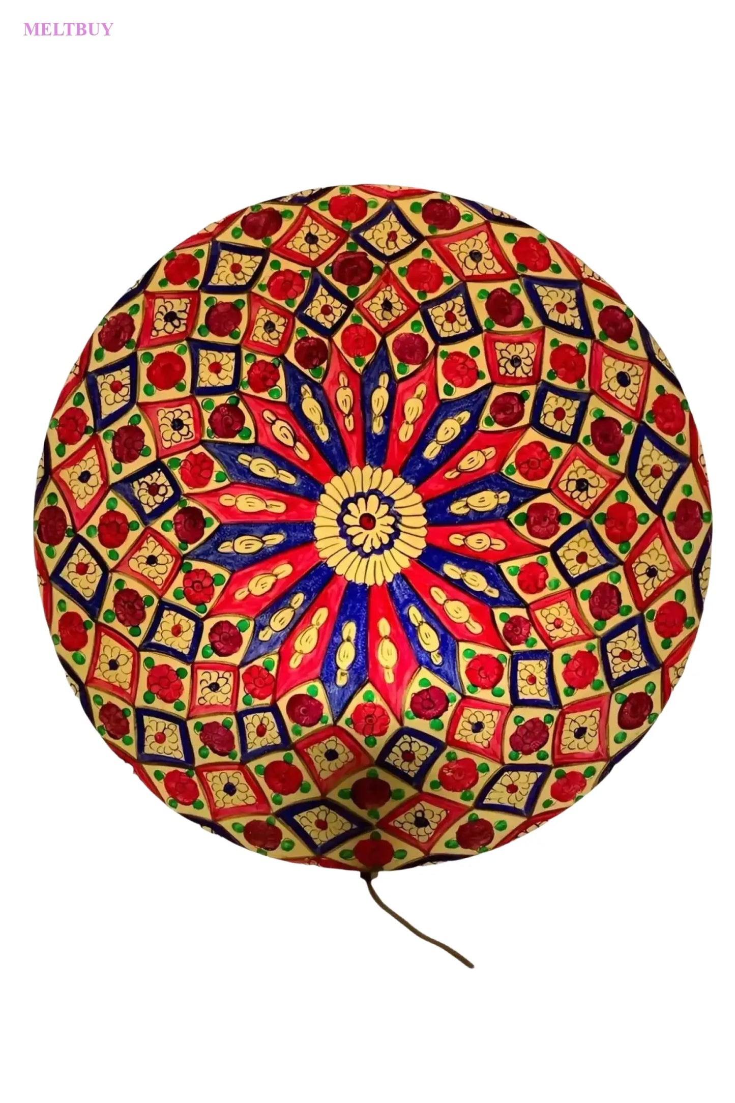 vibrant-hand-painted-camel-skin-lamp-unique-wall-plate-decor-12-353 | MELTBUY