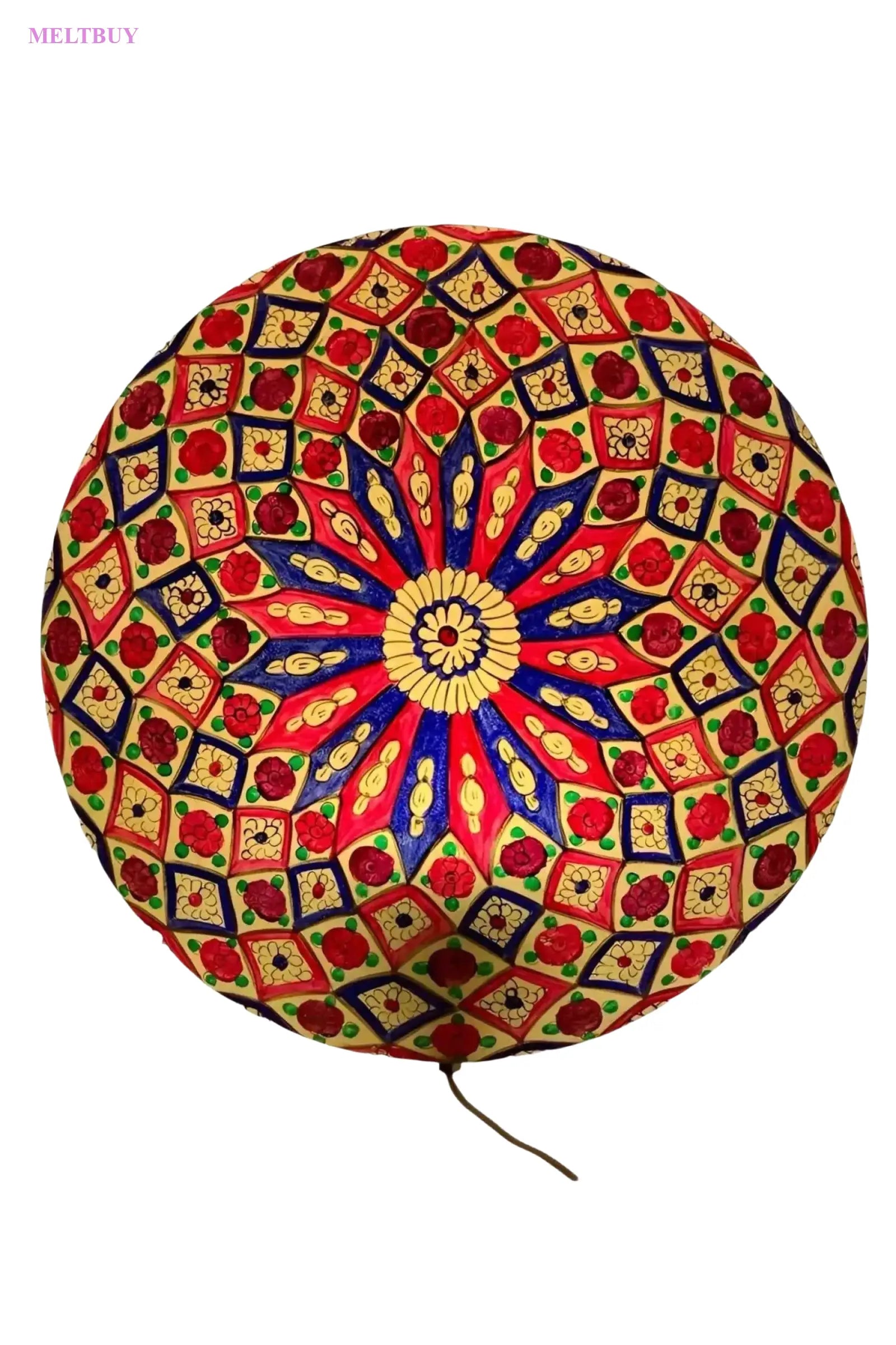 vibrant-hand-painted-camel-skin-lamp-unique-wall-plate-decor-12-353 | MELTBUY