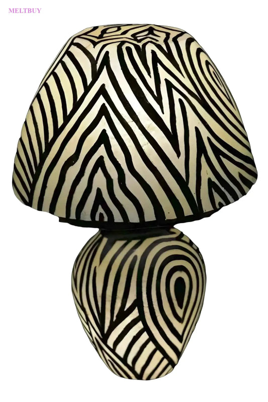 zebra-pattern-mushroom-lamp-exotic-camel-skin-table-light-side-15-381 | MELTBUY